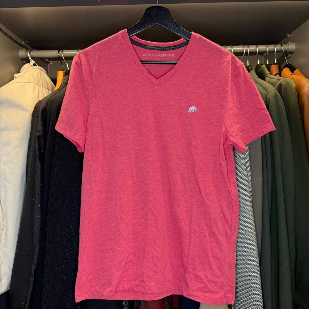 Men’s Banana Republic 100% Cotton V-Neck Short-Sleeved T-Shirt